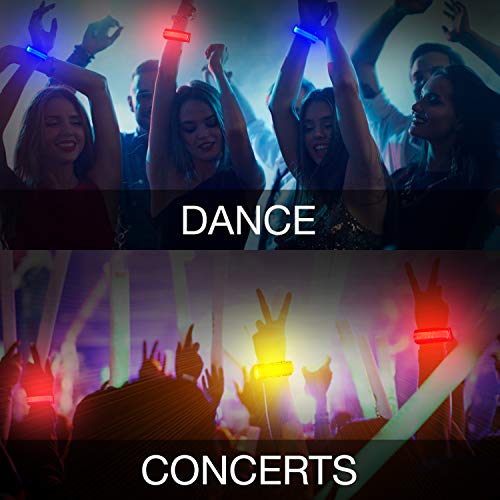 KIRALUMI 8 PCS LED Glow Bracelets, Light Up Bracelets for Kids Adults - Christmas Glow in The Dark Party Bracelets Favors ...