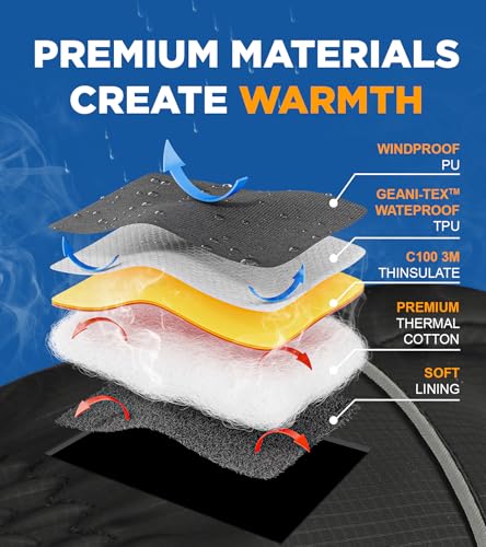 UMEWARM Winter Gloves Men Women Made with 3M Insulation, -20℉ GEANI-TEX Waterproof & Windproof Gloves for Cold Weather