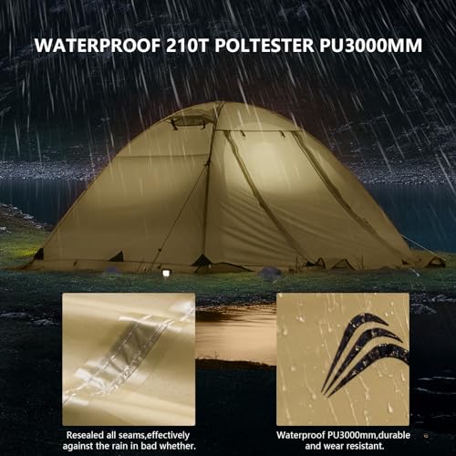 BISINNA 4 Season Tent for Backpacking Winter Tents 2 Person Lightweight Cold Weather Tents Waterproof Double Layer All Sea...