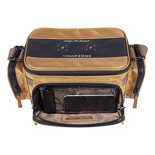 Plano Guide Series Tackle Bag | Premium Tackle Storage with No Slip Base and Included stows, Khaki with Brown and Black Trim