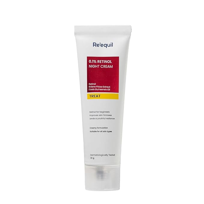 RE' EQUIL 0.1% Retinol Night Cream Repairs Wrinkles Fine Lines Improves Skin Firmness Beginner Friendly All Skin Types 30G