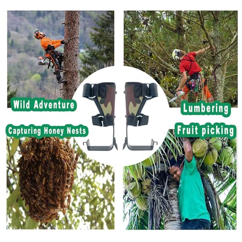 kilogorge Tree Climbing Gear with Canvas Adhesive Style, Tree Climbing Spikes, Tree Climbing Kit with 2 Claws and Wide Ped...