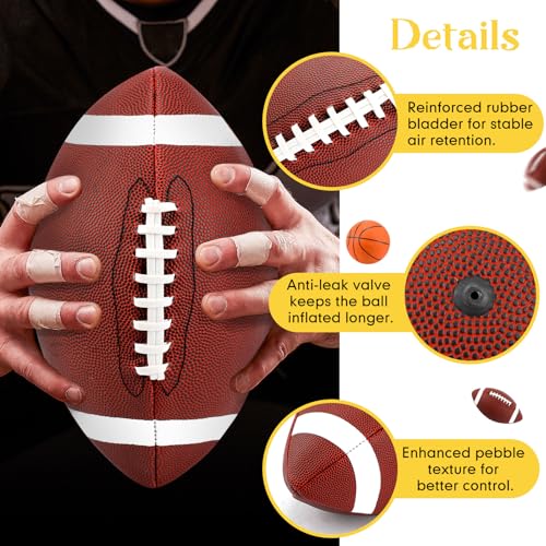 RoundFunny 6 Pack Sport Balls Set with Pumps Official Size Footballs and Basketballs Bulk for Training and Practice Indoor...