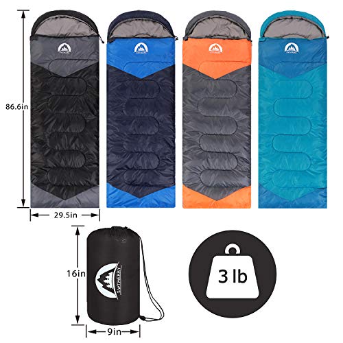 SWTMERRY Sleeping Bag 3 Seasons (Summer, Spring, Fall) Warm & Cool Weather - Lightweight,Waterproof Indoor & Outdoor Use f...