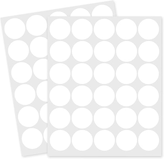 1 Inch Removable Color Code Dot Sticker Round Labels,Garage Sale Stickers Price Tags Label Blank Yard Sale Circle Dot Stickers Removable Writable Not Blurry (1050 Pack,White)