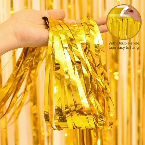 Pink and Gold Birthday Party Decorations for Women with Happy Birthday Banner,Curtains, Butterfly Wall,Circle Dots Garlan...