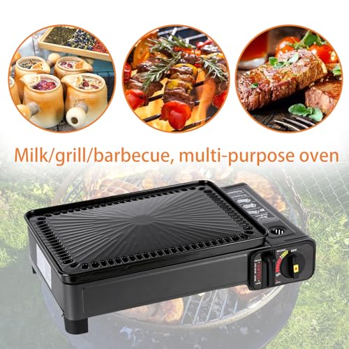 Wimdoyily Propane Grill Portable,Portable Gas Grill Butane Stove (BLACK)