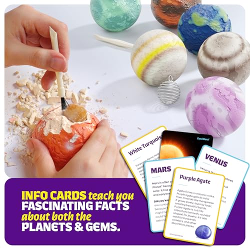 Dan&Darci Galaxy Gem Dig Kit for Kids - Gemstones Digging Science Kits for Kid Age 6-7, 6-8, 8-10 - Gifts for 6 7 8 9 10 1...