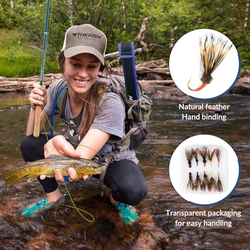 THKFISH Tenkara Rod Kit 24T Carbon Fiber Telescopic Tenkara Fishing Rod Combo with Carrying Case Fishing Line and Flyfishi...