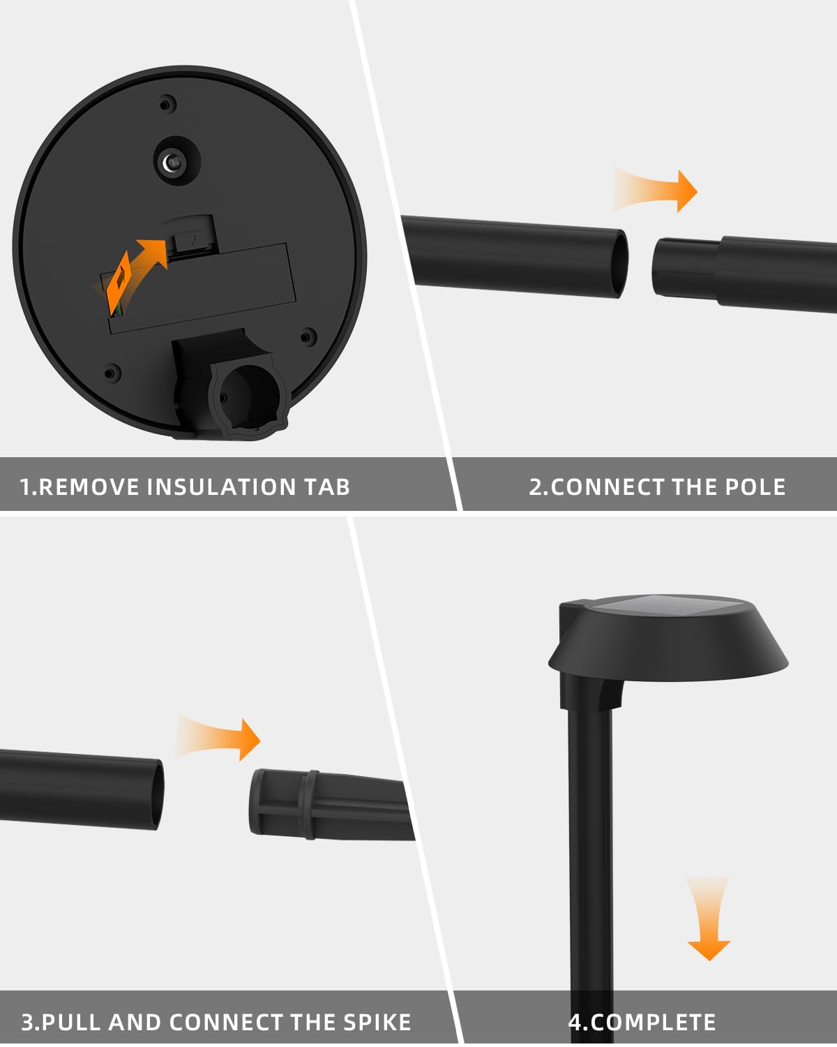 Herzila Solar Lights Outdoor Waterproof, LED Solar Pathway Lights Outdoor Garden Landscape Lighting for Walkway Driveway, Auto On/Off, 6 Pack