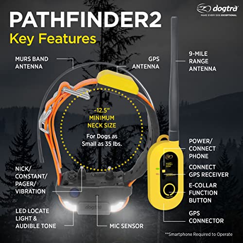Dogtra Pathfinder 2 - Hunting Ecollar GPS Dog Training Collar with Remote, 9 Mile Range, Tracking & Containment for Medium...