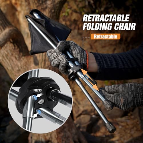REDCAMP 2 Pack Ultralight Camping stools with Retractable Legs, Portable 3 Legged Tripod Camping Stools for Adults Fishing...