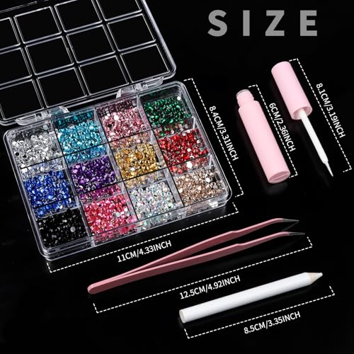 YGDZ Face Rhinestones Kit, Face Eye Gems for Makeup, Face Jewels Set with Face Makeup Glue, Nail Gems, Rhinestones for Bod...