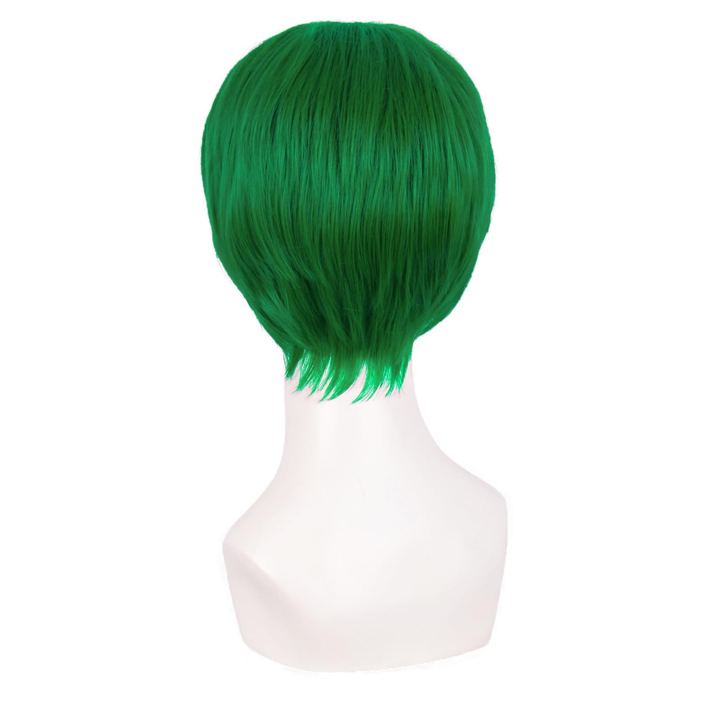 MapofBeauty 10 Inch/25 cm Side Bangs Fashion Men Short Curly Hair Cosplay Wig (Grass Green)