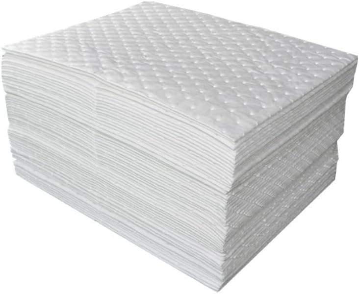 50Pads Oil Absorbing Pads,Heavyweight White Absorbing Heavy Weight 15" x 20" Oil-Only Absorbent Mat Pad…