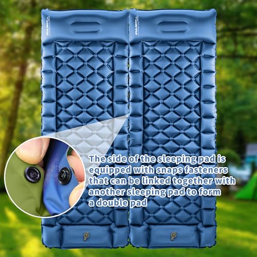 YEEKORO Single Sleeping Pad for Camping, Ultralight Inflatable Sleeping Mat with Pillow and Built-in Foot Pump, Portable C...