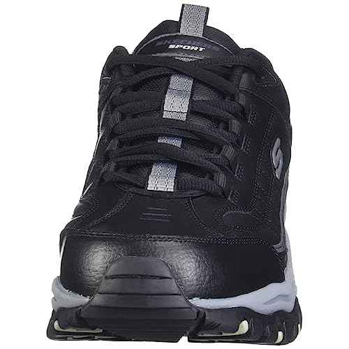 Skechers mens Energy Afterburn Shoes Lace-Up Sneaker, Black/Grey, 16 Wide