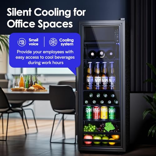 Anypro Beverage Refrigerator Cooler 4.5 Cu.Ft, Mini Fridge with Freeze with Glass Door for Soda Beer or Wine, Small Drink ...