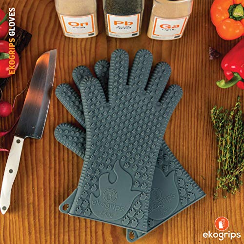Jolly Green Products Ekogrips Premium Heat-Resistant BBQ Glove for Cooking and Meat Handling, Kitchen Oven Gloves, Firepla...