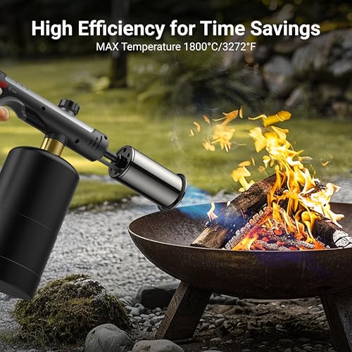 ThermoMaven Propane Torch with One-Touch Max Fire, Cooking Blow Torch Gun with a Safety Lock, Charcoal Lighter, Flame Thro...