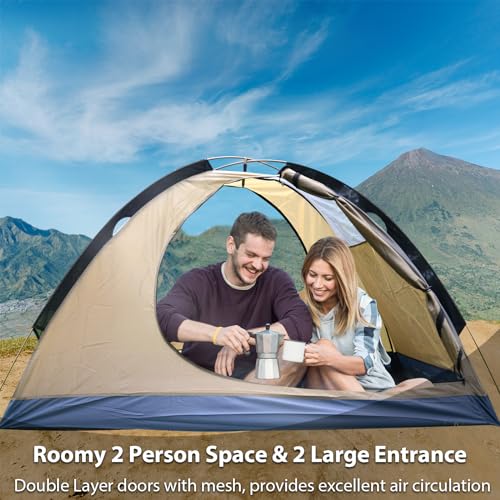 GEERTOP Ultralight 2 Person Backpacking Tent 4 Season Waterproof Camping Tent Double Layer Cold Weather Easy Set Up Tents ...