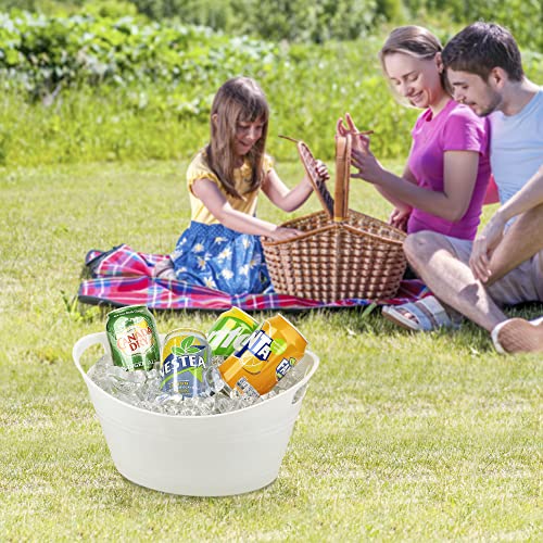 Tiawudi 6 Pack Plastic Oval Storage Tub, Ice Bucket for Wine, Beer and Champagne, Bottle Drink Cooler for Parties, Storage...
