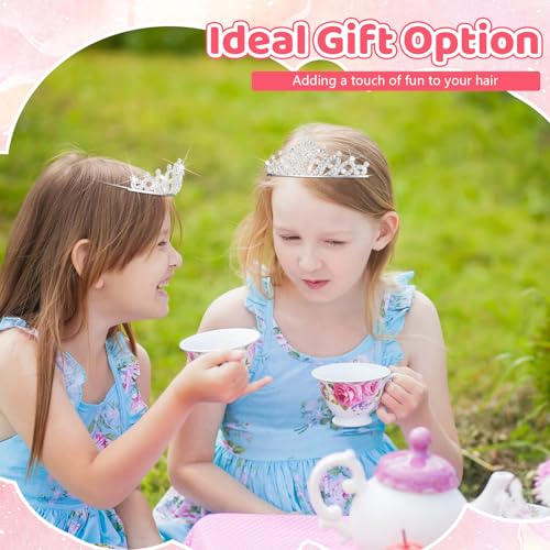 Tondiamo 50 Pcs Tiaras Bulk for Girls Princess Crown Rhinestone Tiaras Bendable Adjustable Headband for Kid Hair Accessory