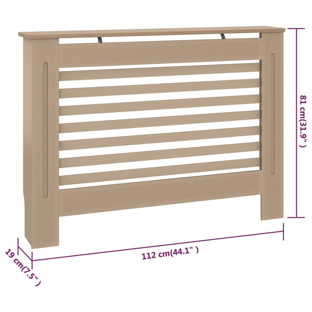 GOLINPEILO Brown Radiator Cover MDF Heating Radiator Cabinet Living Room Furniture Decor, 44.1" x 7.5" x 32.1", Horizontal Design