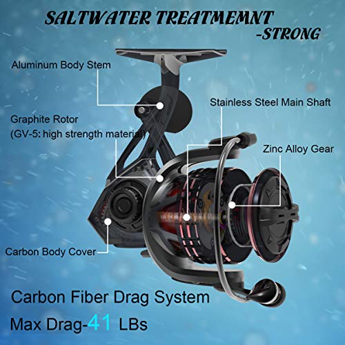 Cadence Fishing Combos with 10+1 Stout Spinning Reel Bundle + 1PCS 6.6ft Essence Moderate Light Spinning Rod Perfect for P...