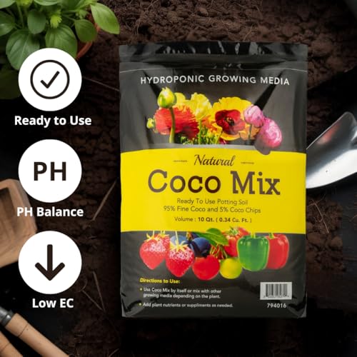 Potting Soil Mix 10 Quarts Envelor Indoor Plants Soil for Outdoor Plants 0.34 Cubic Feet Potting Mix Hydrated Coco Coir Mi...