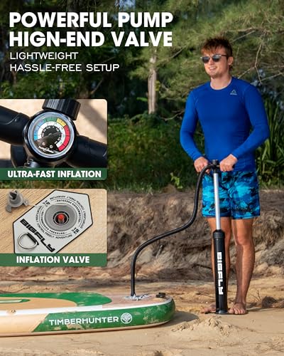 Bigfly Inflatable Stand Up Paddle Board 11’*34”*6”, Blow Up Paddle Board for Adults,with Detachable Fins, Pump, Floating P...
