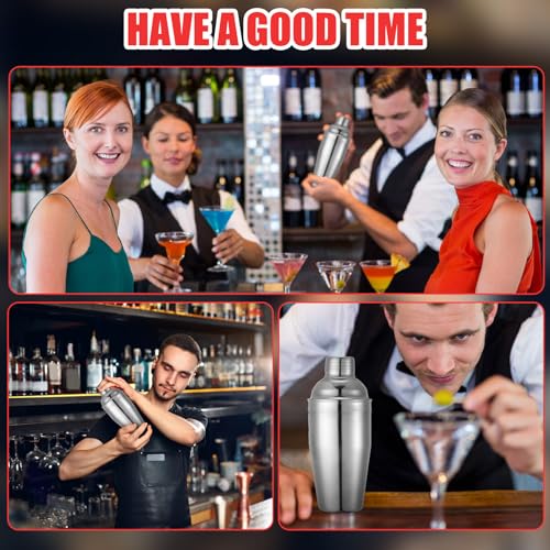 Nitial 6 Pcs Bar Cocktail Shaker Professional Stainless Steel Martini Drink Mixer with Built-in Strainer for Bartending No...