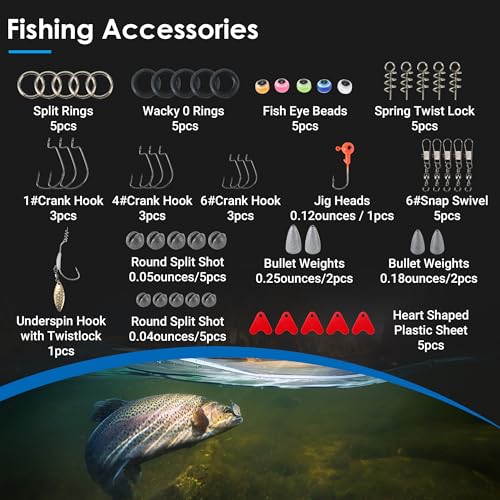 SMMYMGF Fishing Lures Tackle Box Kit,Saltwater Freshwater Fishing Gear and Equipment,Including Bionic Swimbait,Top Water b...