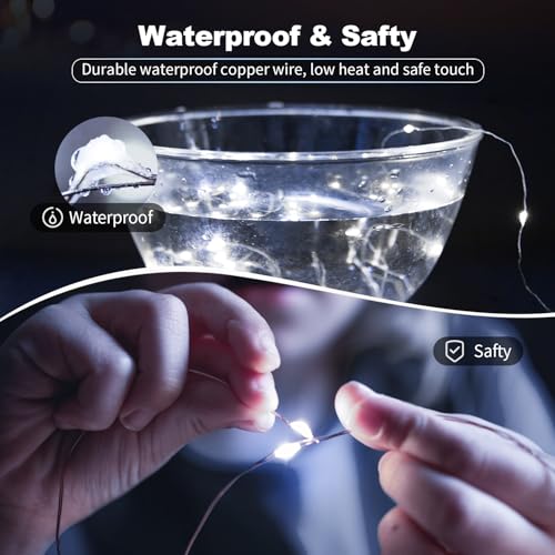 20 Pack LED Fairy Lights Battery Operated,7FT 20 LED Waterproof Mini Twinkle String Lights Battery Powered for Christmas M...