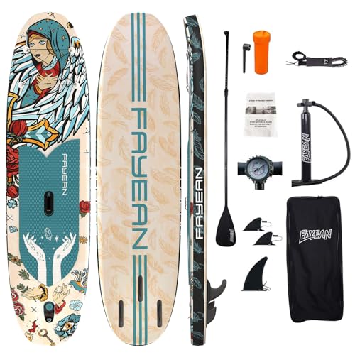 Inflatable Paddle Board,Extra Wide 10.6'/11' Stand Up Paddle Board with Sup Accessories,400lbs Capacity for Family with Sa...