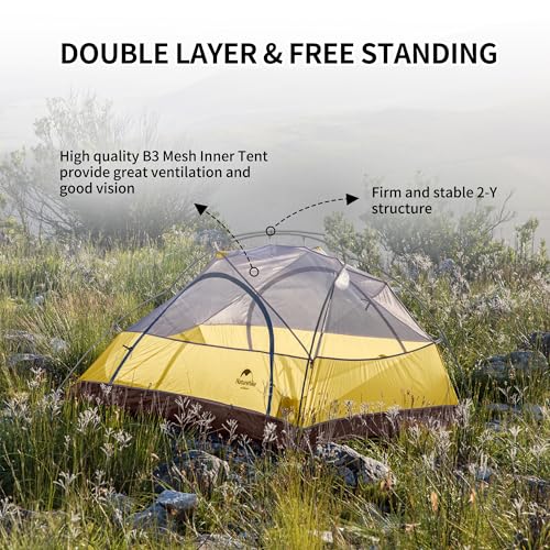Naturehike Star River 2 Person Backpacking Tent, Lightweight Waterproof 2 Person Camping Tent, Double Layer Two Person Ten...
