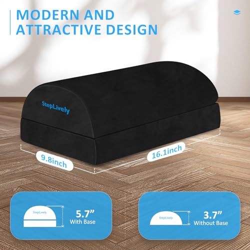 StepLively Foot Rest for Under Desk at Work, Comfortable Foot Stool with 2 Adjustable Heights, Footrest with Washable Cove...