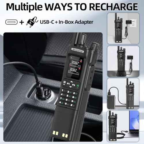 BAOFENG DM-32 DMR Radio Long Range Rechargeable Walkie Talkies UV32 5RM K5 Handheld Two Way Radio NOAA Weather Radio with 3800mAh Battery USB-C Charging GPS,Copy Frequency for Hunting Survival Gear