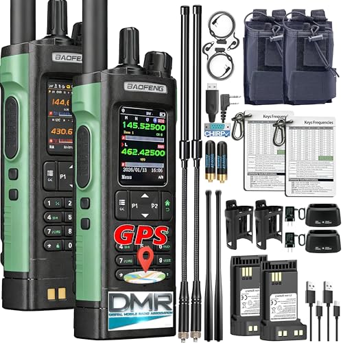 BAOFENG DM-32UV 10W DMR Radio with GPS NOAA for Hiking Camping Multi-Band Handheld Radio Copy Frequency Type-C Comms Cards...