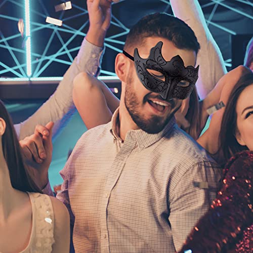 SIQUK Couple Masquerade Masks Set Venetian Party Mask Plastic Halloween Costume Mask Mardi Gras Mask for Women and Men