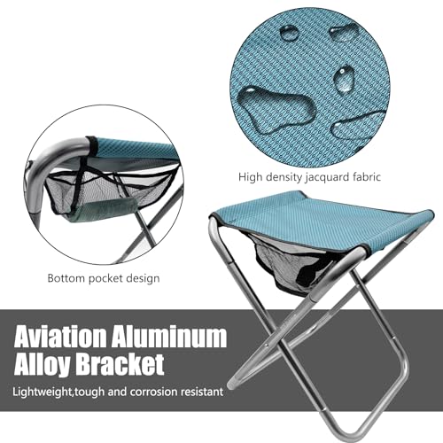 XHKDSYMC 16 Inch Tall Portable Folding Camping Stool - Aluminum Alloy Lightweight Seat With Carry Bag for Fishing, Outdoor...