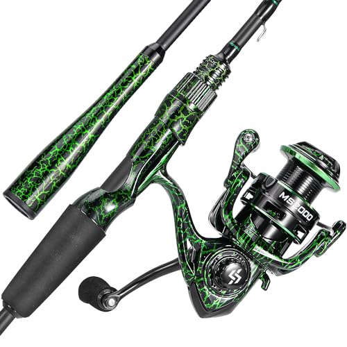 Sougayilang Casting Fishing Rod Combos, IM6 Graphite 2Pc Blanks, Anti-Reverse Baitcasting Reel, Stainless Steel Guides