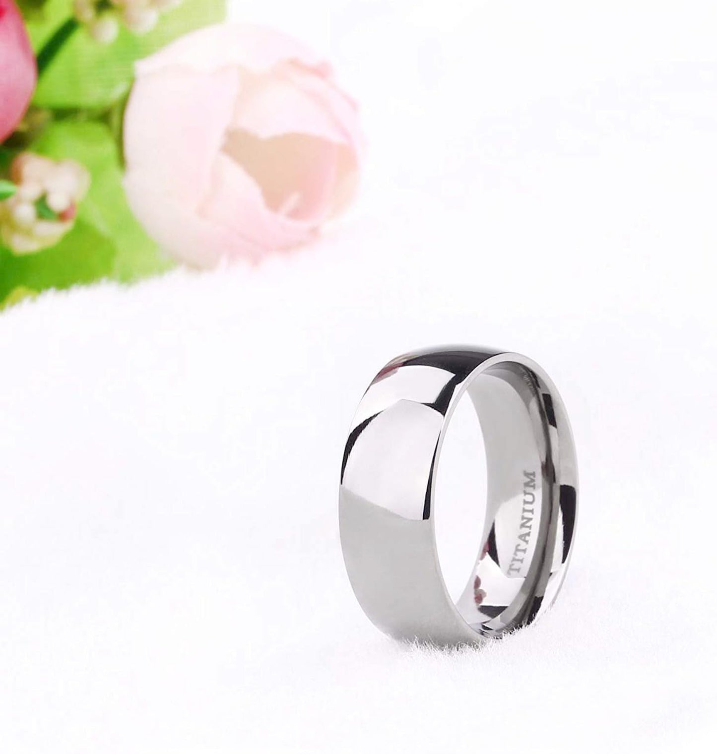 TIGRADE 2mm 4mm 6mm 8mm 10mm Titanium Ring Plain Dome High Polished Wedding Band Comfort Fit Size 3-15,8mm,Size 9.5