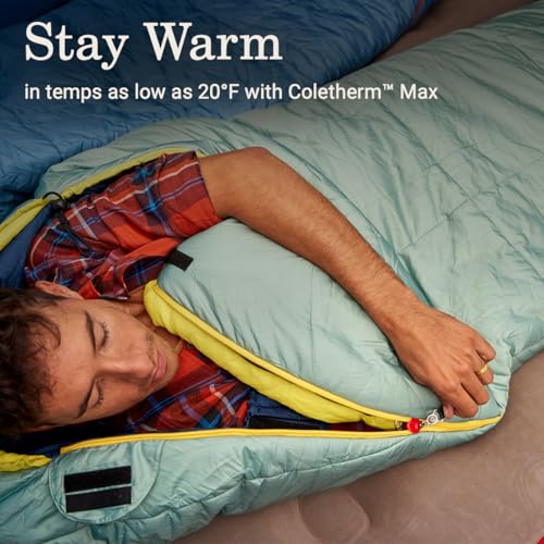 Coleman Big Bay 0/20/40°F Cold-Weather Sleeping Bag, Adult Mummy Sleeping Bag with Headrest, Foot Ventilation, & Storage S...