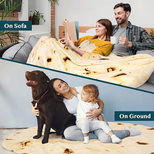 Burrito Tortilla Blanket White Elephant Gifts for Kids Stuff Useful Adults Teenagers Throw Blankets Wrap Boy Girl Party No...