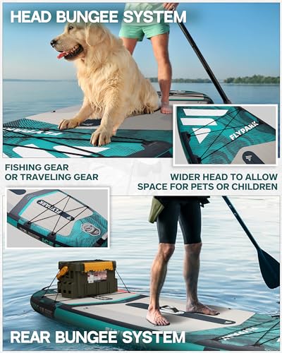 Flypark Standard&Family Bundles｜11'x34 & 11'x35 Inflatable Stand Up Paddle Boards, All Accessories+2, 116L Backpack, Shoul...