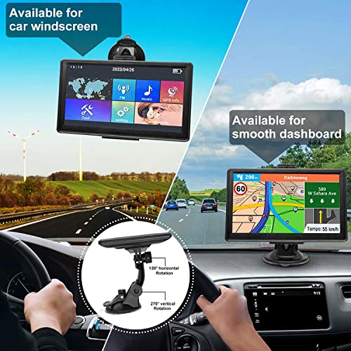 GPS Navigator for Car with 2025 US/CA/MX Offline Maps Free Update, 7 Inch Car GPS Navigation System for Vehicles RV Semi T...