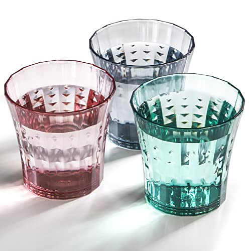 AVLA 12 Pack Plastic Water Tumblers, 10 OZ Unbreakable Acrylic Drinking Glasses, Transparent Reusable Juice Wine Cup, BPA-...