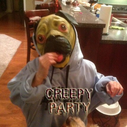 Dog Head Mask Halloween Party Dog Costume Masks Mask Underdog Costume Latex Animal Head Mask (Pug)