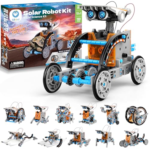 Sillbird 12-in-1 Solar Robot Building Kit STEM Gift for Boys Aged 8-13, DIY Science Educational Robotic Toys for Kids Teen...